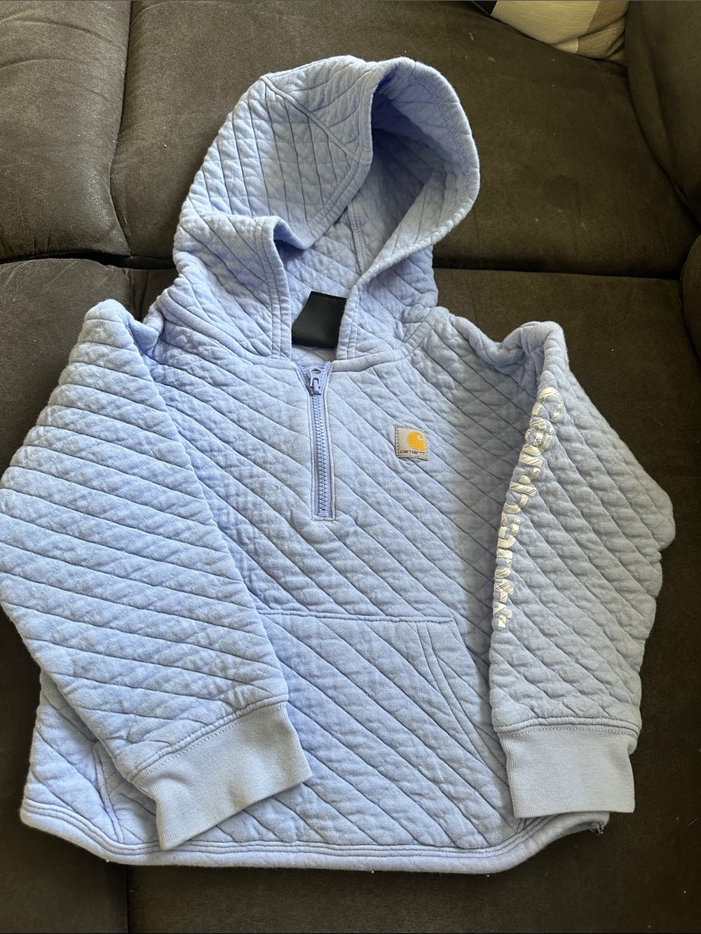 Carhartt Light Blue Quilted Kids' Hooded Pullover